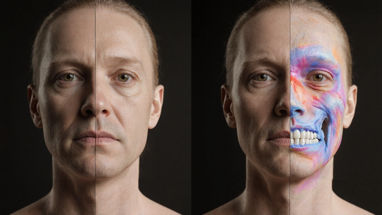 Porovnání ztráty a obnovení tvářové struktury po augmentaci kosti