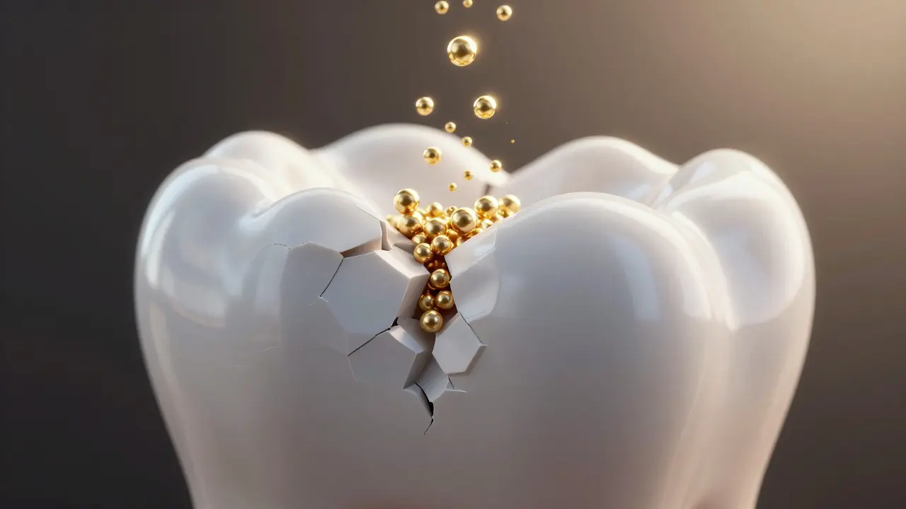 Zub se obnovuje, když minerály opravují poškozenou sklovinu.