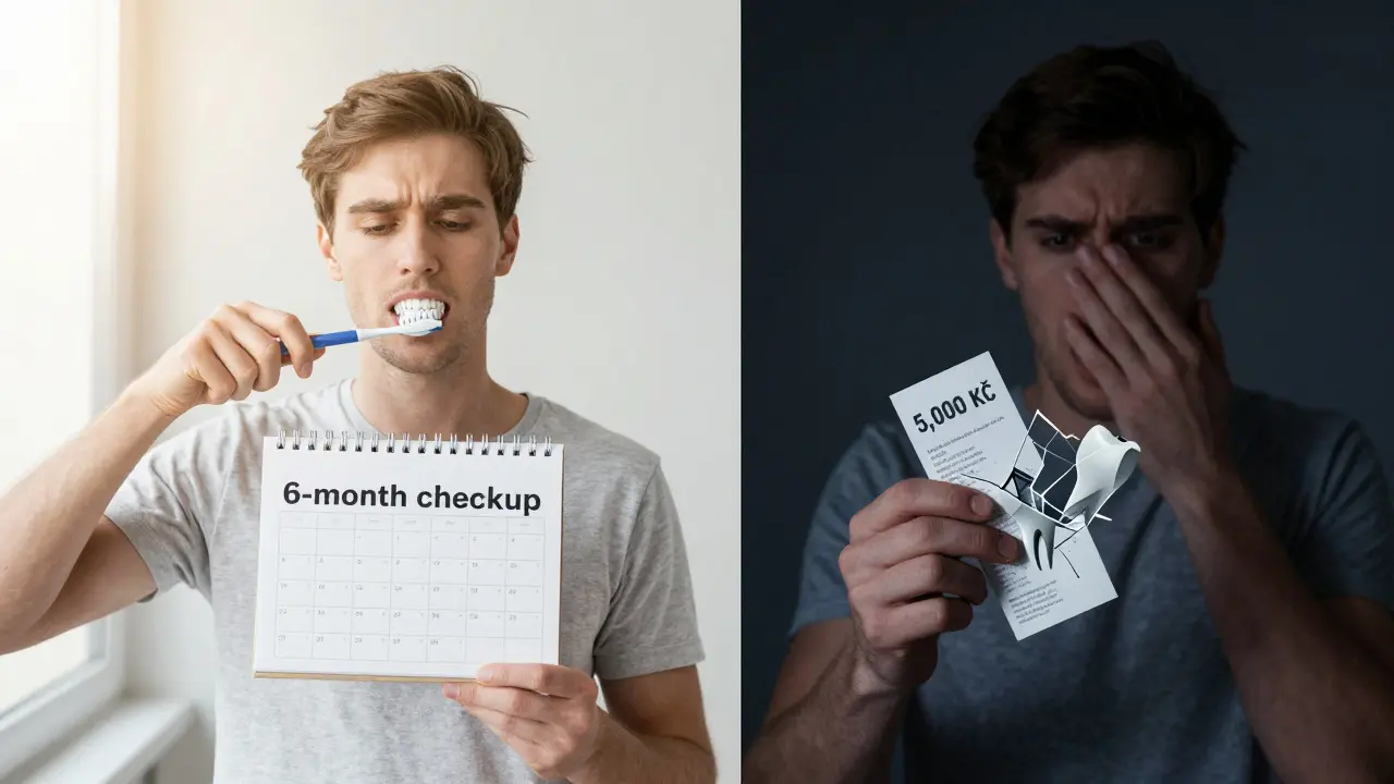 Dvě strany jednoho života: prevence vs. nouzová léčba zubů.