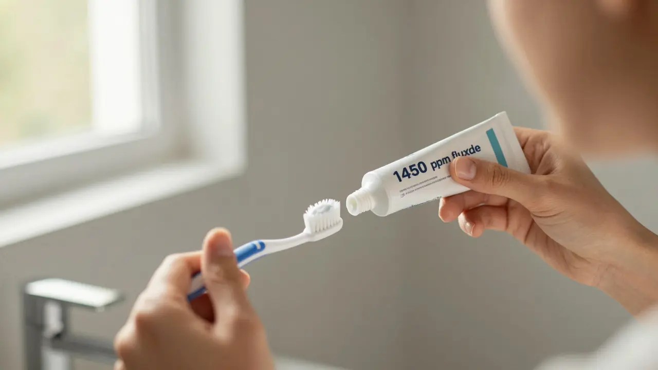 Čištění zubů fluoridovou pastou pro prevenci