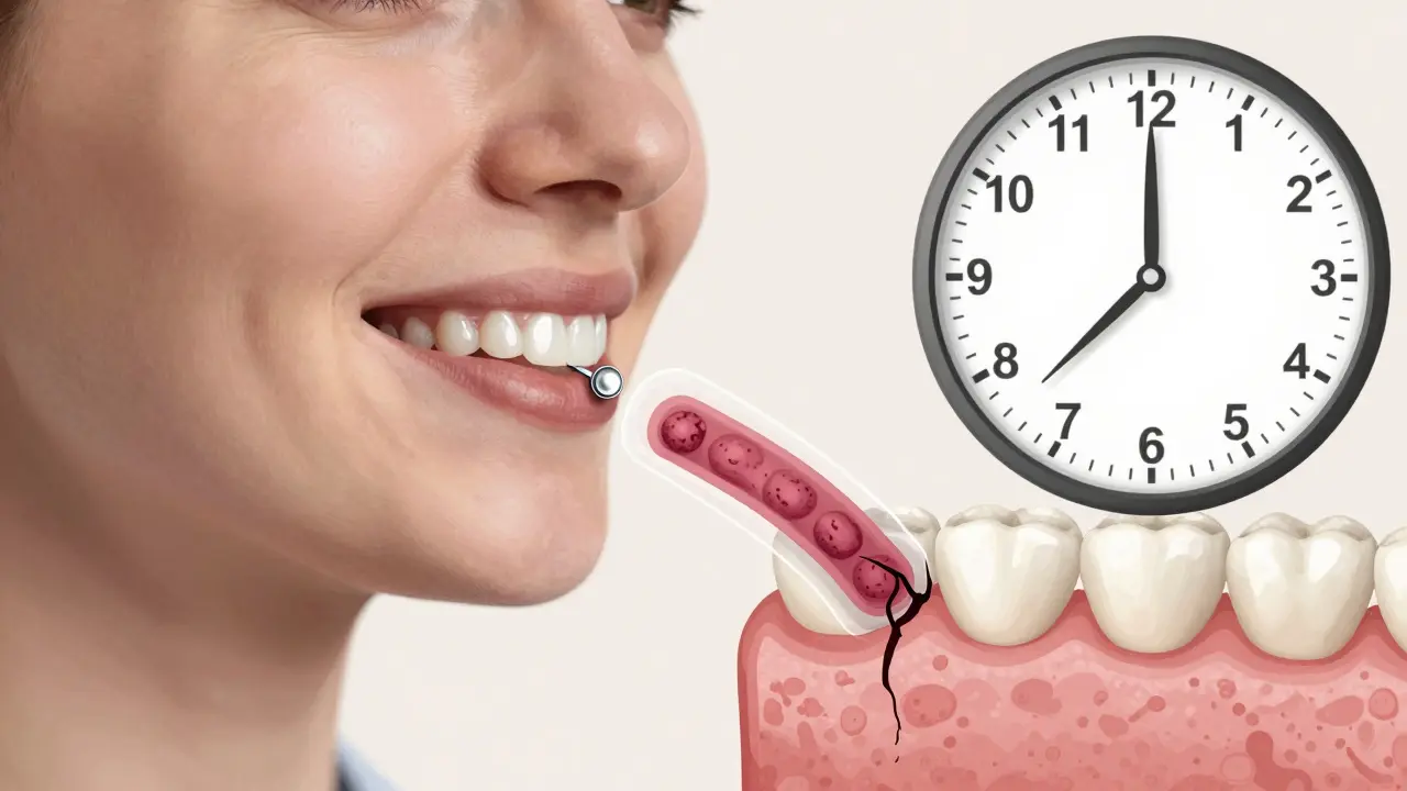 Přehledový obraz stříbrné plomby s transparentním přehledem bakterií pronikajících pod ní a hodinami ukazujícími překročení 10 let životnosti.