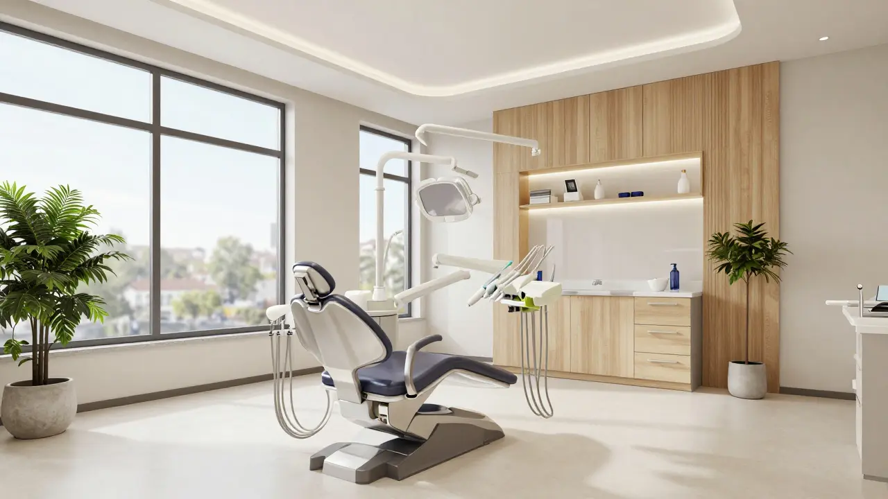 Moderní a luxusní interiér soukromé zubní kliniky v Praze