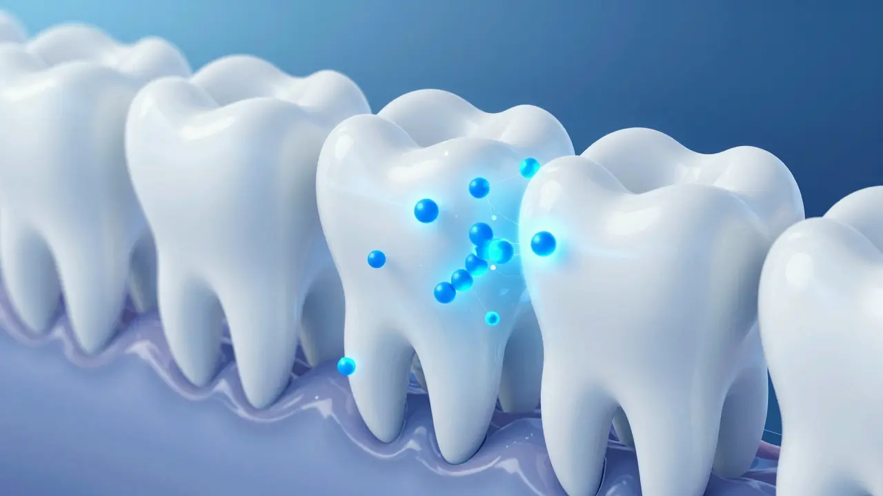 Abstraktní zobrazení obnovy琺hy fluoridem