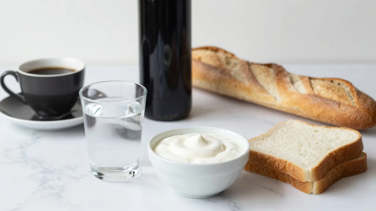 Bílá dieta: voda, jogurt a chléb vedle zakázané kávy a vína