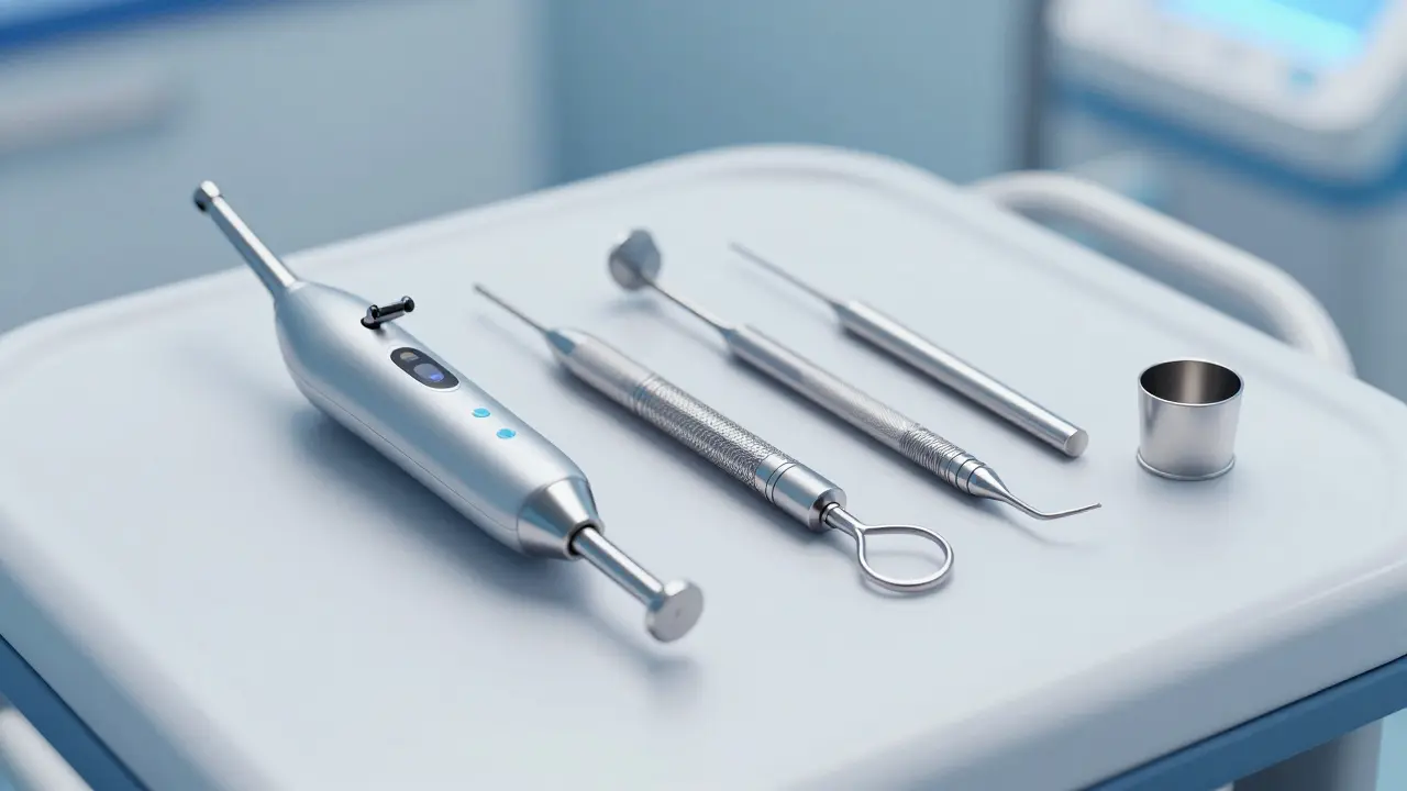 Profesionální dentální nástroje pro odstranění kamene a leštění