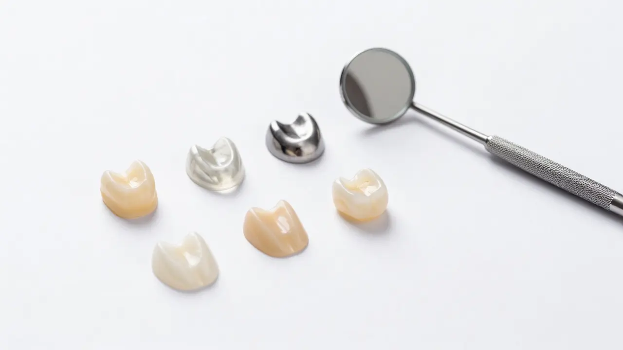 Různé materiály pro zubní výplně: kompozit, amalgam a keramika