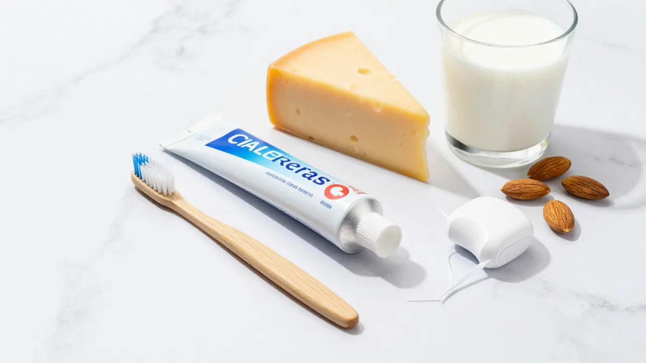 Hygienické potřeby a potraviny pro prevenci zubního kazu