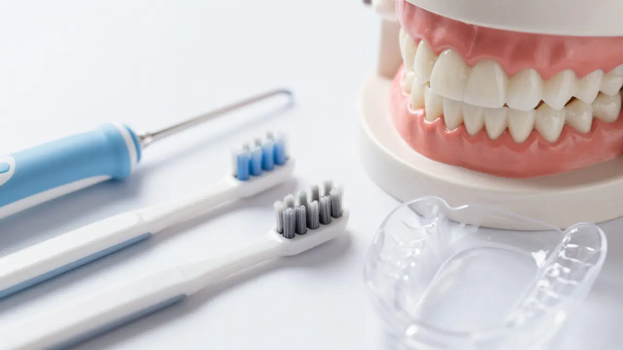 Hygienické pomůcky pro péči o zubní korunky