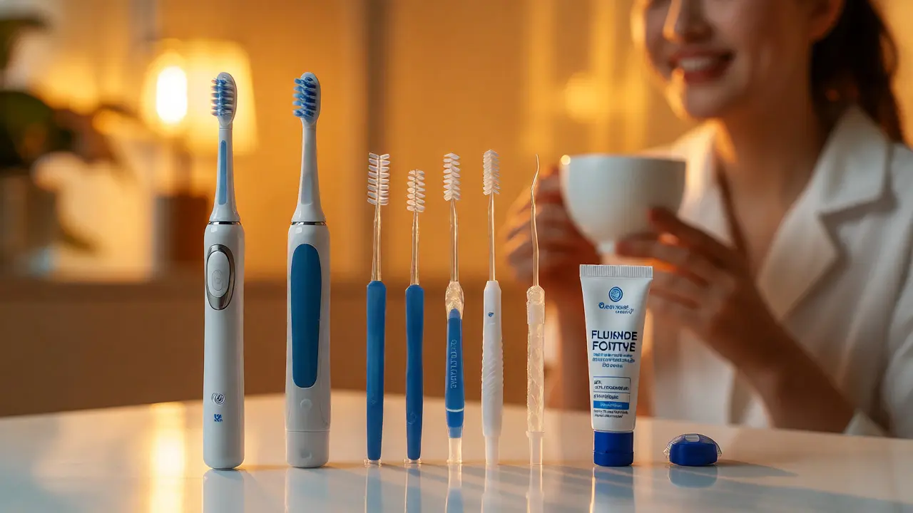 Sada nástrojů pro domácí ústní hygienu a fluoridaci