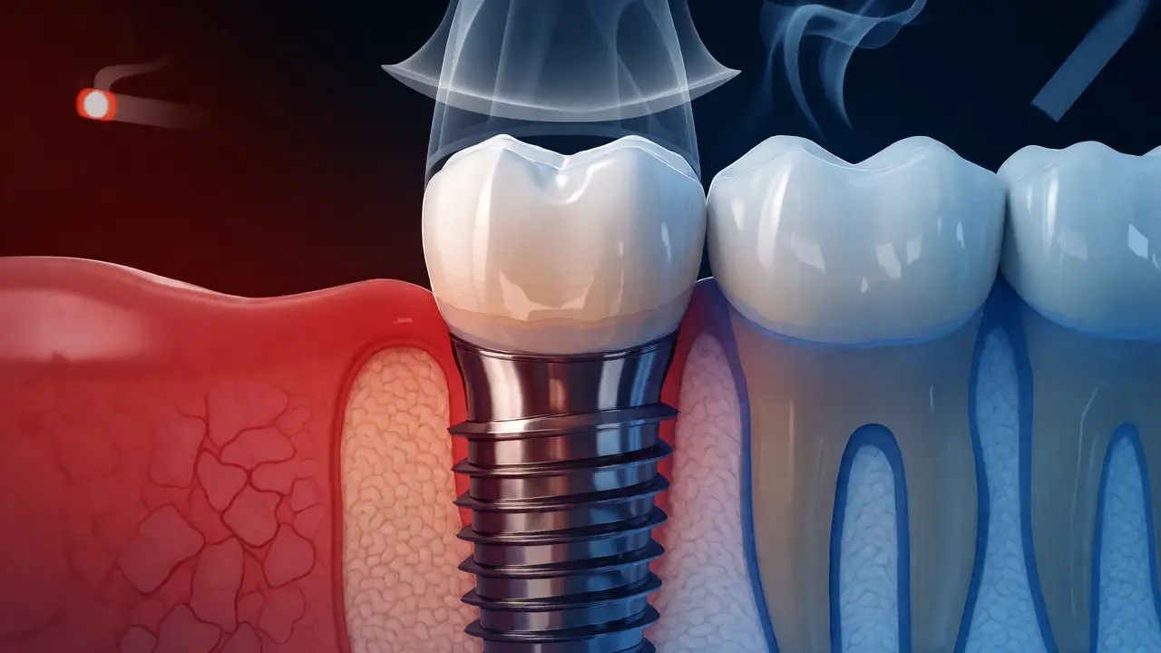 Vizualizace zánětu kolem implantátu a tlaku způsobeného skřípáním zubů